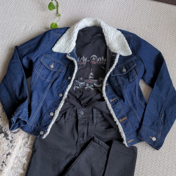 Denim Sherpa Jacket Z. Cavaricci - Picture 1 of 6